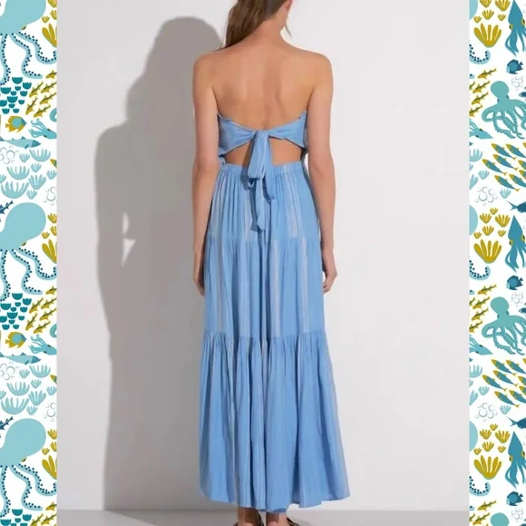 Elan Blue Lagoon Maxi Dress 🩷NWT SIZE MED Casual Chic Resort - Picture 2 of 3